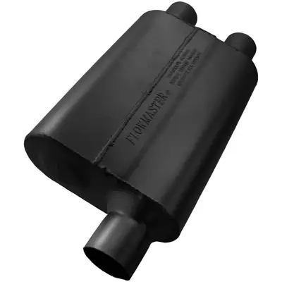 Flowmaster 40 Series Delta Flow Muffler 2.50in IN (O) / 2.25in OUT (D): ea 16 Gauge Aluminized Steel