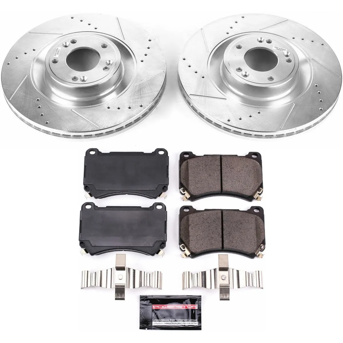 Z23 Evolution Sport Upgrade Kit: Drilled/Slotted Rotors; Carbon-Fiber Ceramic Pads W/Hardware product image