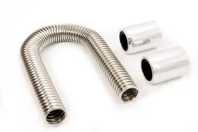 Racing Power Company 12in Stainless Hose Kit w/Polished Ends