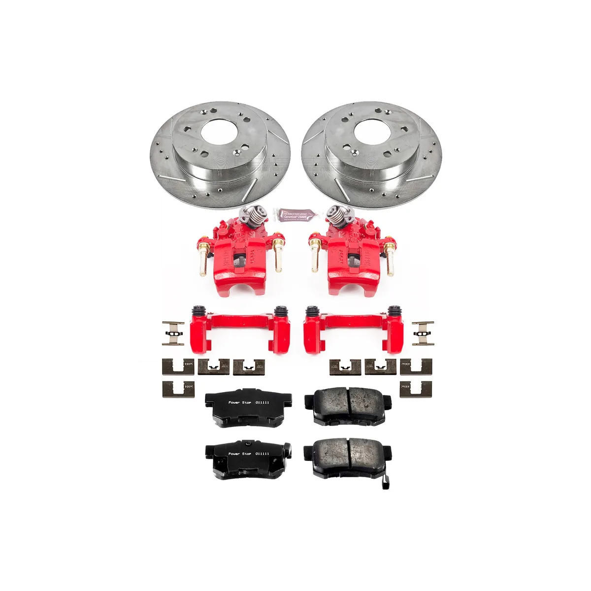 Z23 Evolution Sport Upgrade Kit: Drilled/Slotted Rotors; Carbon-Fiber Ceramic Pads; Powder Coated Calipers product image