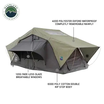 Overland Vehicle Systems Nomadic 3 Standard Roof Top Tent 3 Person Roof Top Tent Overland Vehicle Systems