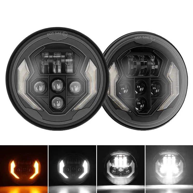 7'' LED Headlights with DRL & Turn Signals for 1997-Later Jeep Wrangler | Lightning Style product image