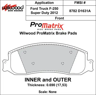 Wilwood Brakes 2012 - 2012 Ford Original Equipment Pads - 150-D1631AK