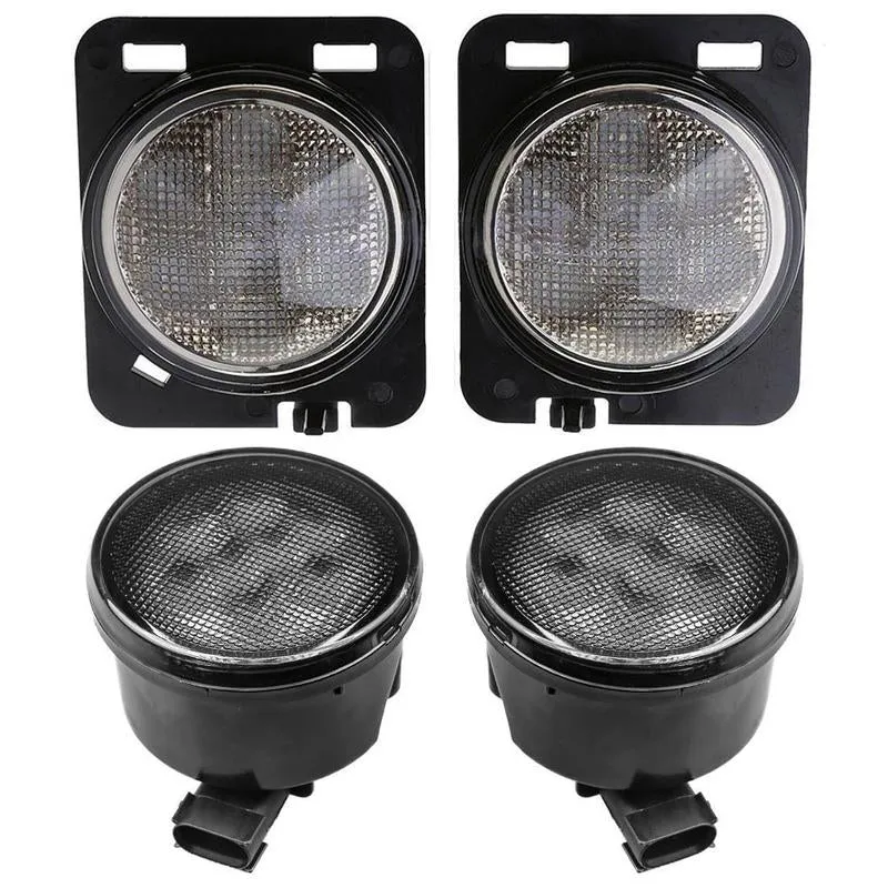 "JK LED Bundle | 7"" 80W Headlights with DRL and Turn Signals, 4"" Halo Fog Lights, Front & Fender Turn Signals" product image