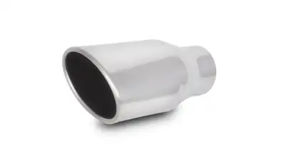 Vibrant Performance Exhaust Tip; Oval Rolled; 4.5 in. x 3 in. Outlet Size; 2.5 in. Inlet ID; 7.75 in. L; 304 Stainless Steel; Single Wall Angle Cut;