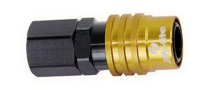 jiffytite Q/R Female 1/2 NPT #8 Socket Valved Gold/Black