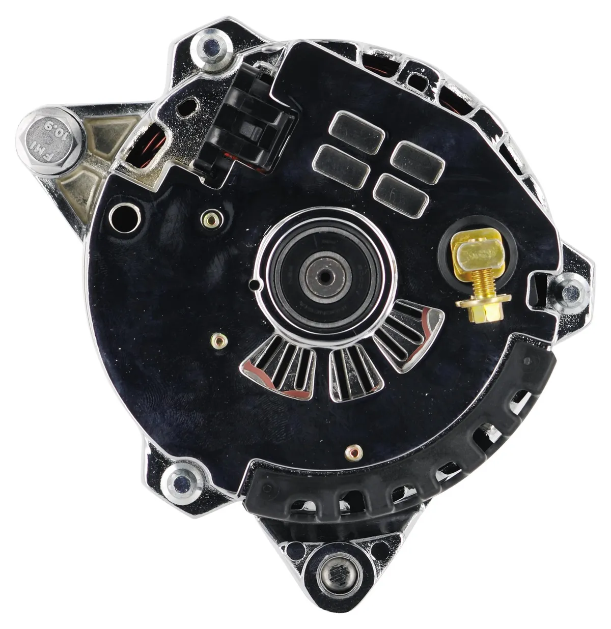 Alternator; CS121; Offset Right; 100 Amp; 60 Idle; 1 Groove V Type Pulley; Chrome; product image