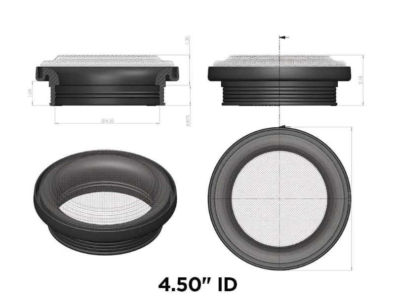 Turbo Screen 4.0 Inch Black Stainless Steel Mesh WStainless Steel Clamp SANDB product image