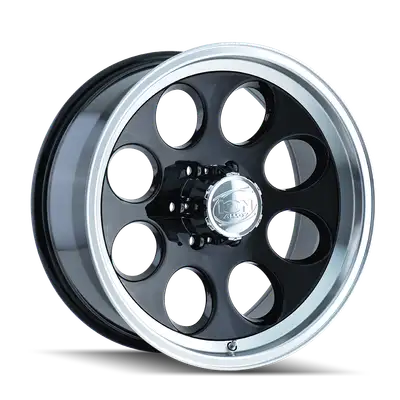 Ion Alloy Cast Aluminum Wheels 171 BK 16x8 Machined Lip Black 5 On 139.7 Bolt Pattern -5 Offset ION Wheels