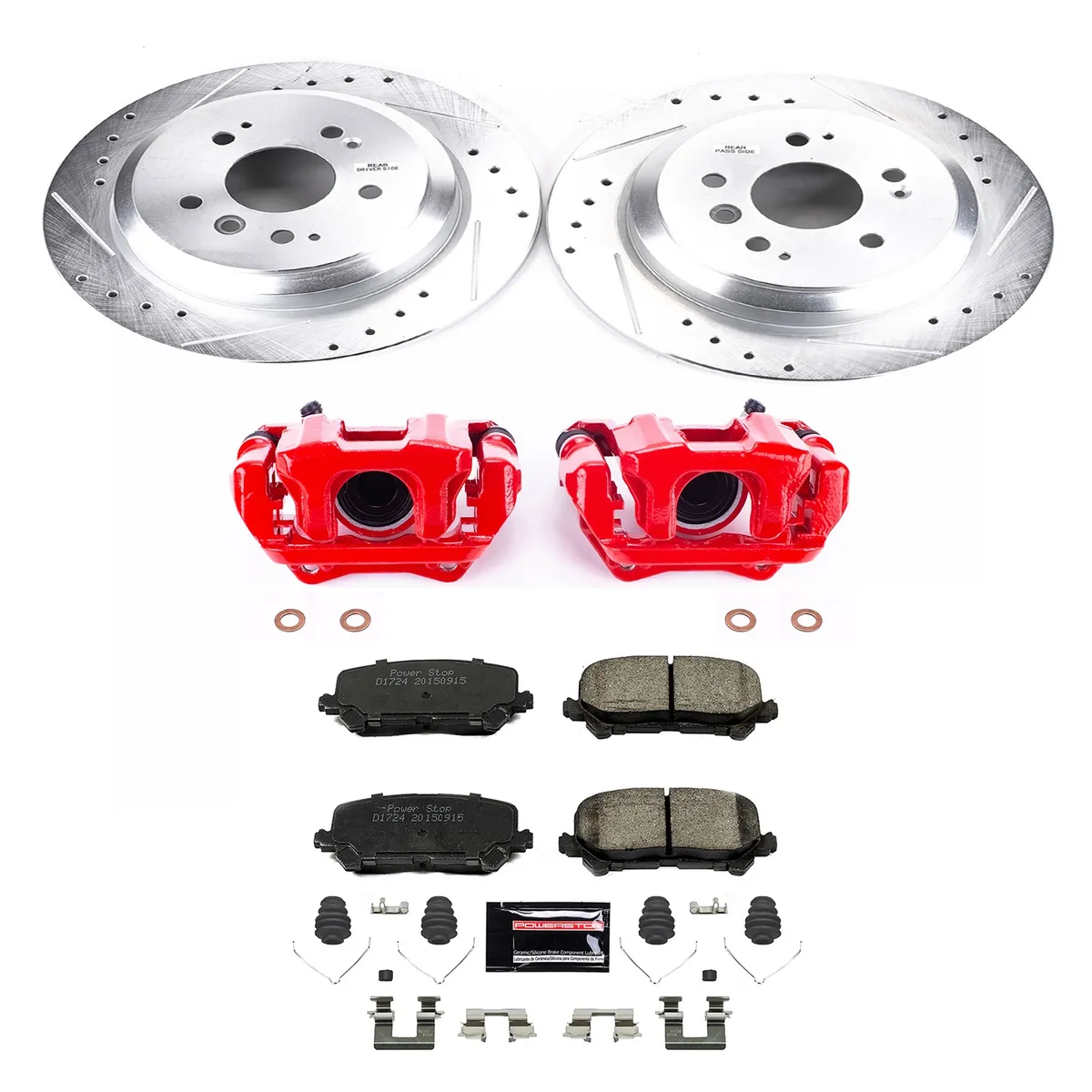 Z23 Evolution Sport Upgrade Kit: Drilled/Slotted Rotors; Carbon-Fiber Ceramic Pads; Powder Coated Calipers product image