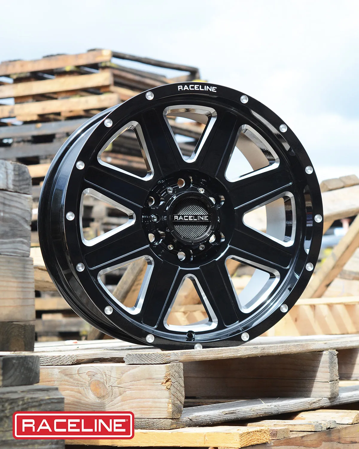 Aluminum Wheels 20x10 Hostage 940M Milled Gloss Black -19 Offset 6 on 135 Bolt Pattern 87.1 Bore Raceline product image