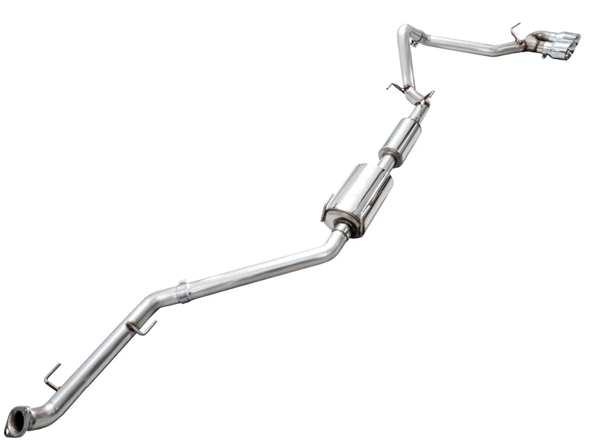 AWE 0FG Exhaust for 4th Gen Toyota Tacoma - Dual Chrome Silver Tips product image
