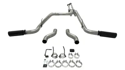 Flowmaster 09-14 Toyota Tundra, 5.7L, 4.6L, V8, 145" WB, Super 10 Muffler, 16G Mandrel Bent Tubing, Dual 3" Tailpipes, 4" Logo Embossed Black Tips, Outlaw, DOR/S, 409S Stainless Steel. Note. Will not fit regular cab/short bed or double cab/long bed. Only fits 2009 m