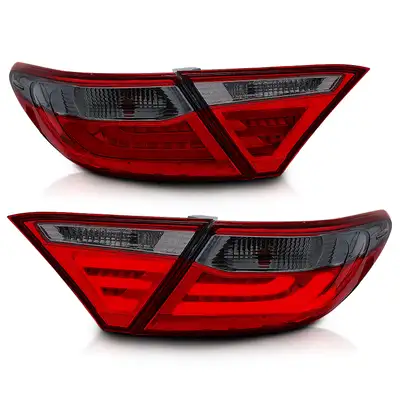 ANZO USA Toyota Camry 4DR 15-17 LED Tail Lights Chrome Red/Smoke Lens (4 Pcs)