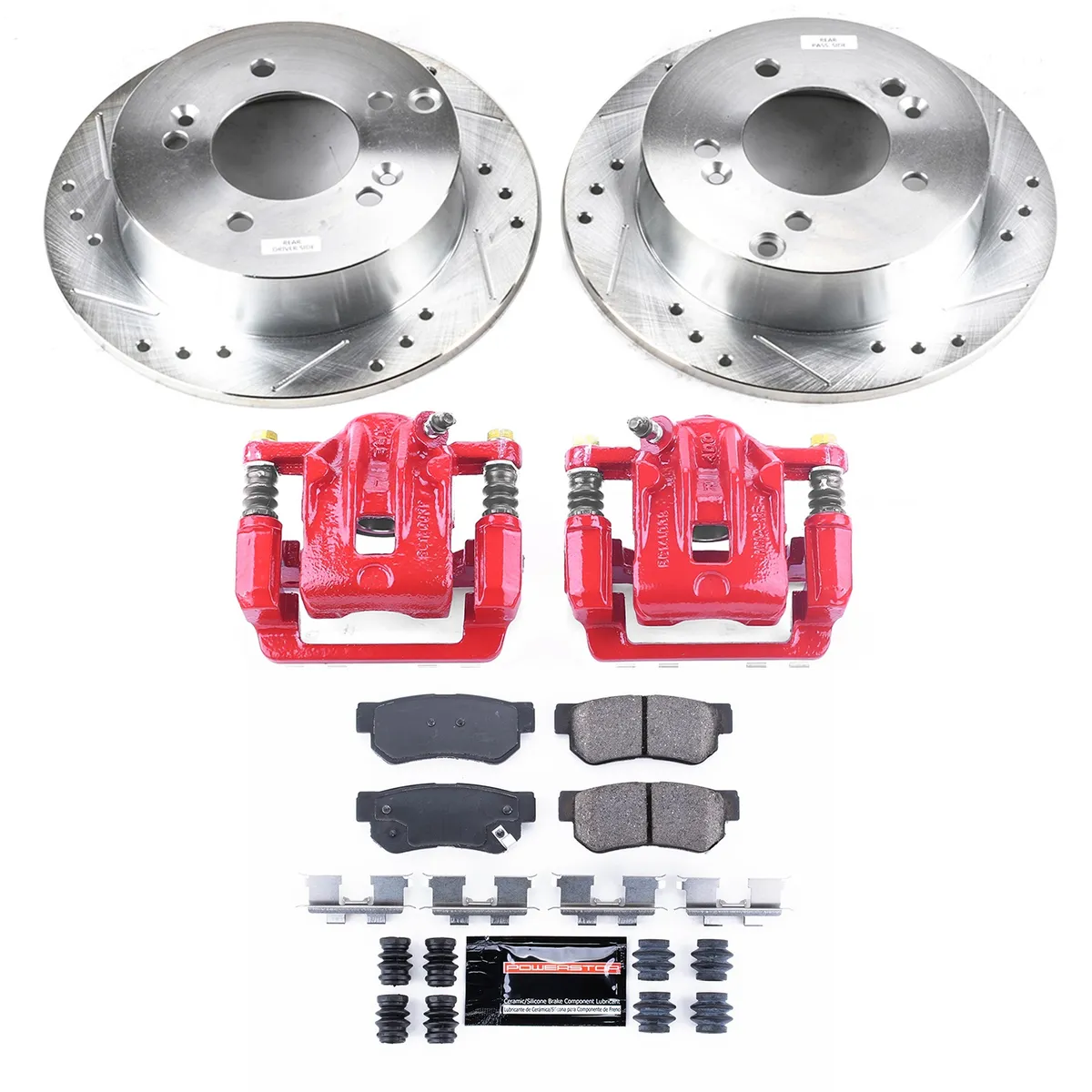 Z23 Evolution Sport Upgrade Kit: Drilled/Slotted Rotors; Carbon-Fiber Ceramic Pads; Powder Coated Calipers product image