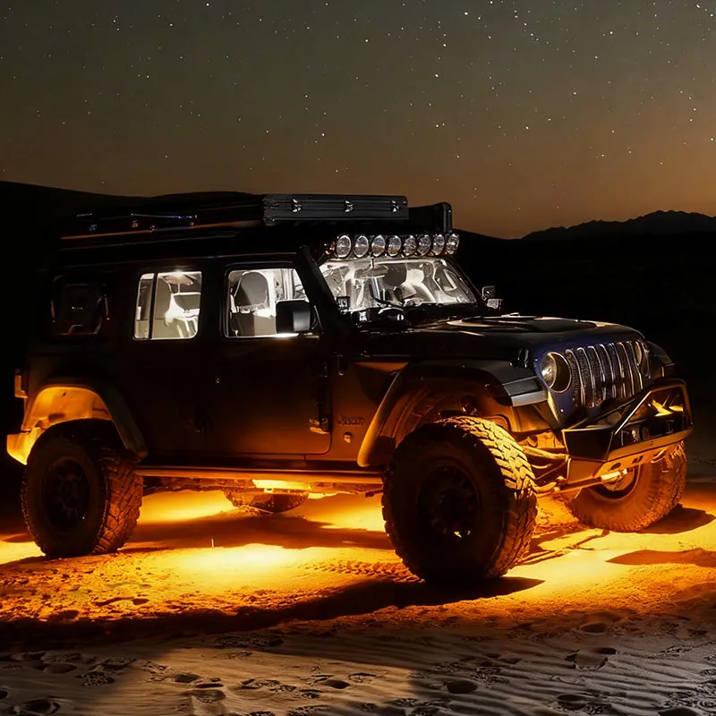 High-Bright Waterproof LED Rock Lights Kit White & Amber Switchback product image