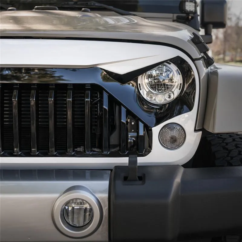 USA ONLY Gladiator Vader Front Painted Black White Grille for 2007-2018 Jeep Wrangler product image