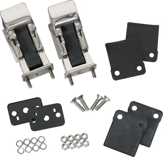 Jeep CJ/YJ Hood Catch Pair TJ Style 42-95 CJ and Wrangler YJ Polished Silver Kentrol product image