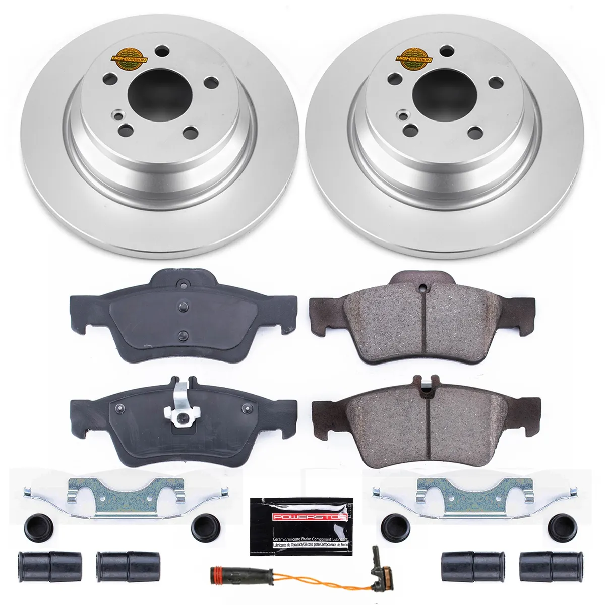 Z23 Sport Geomet Coated Rotor Kit For European Vehicles: Genuine Geomet Fully Coated Rotors; Carbon-Fiber Ceramic Pads W/Hardware; Pad Sensors product image