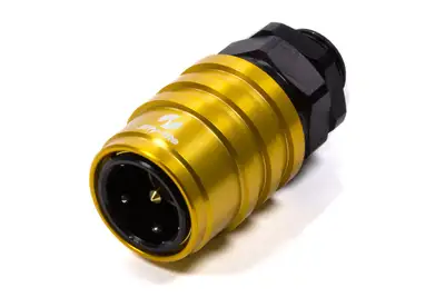 jiffytite Q/R Male #8 ORB to #8 Socket Valved Gold/Black