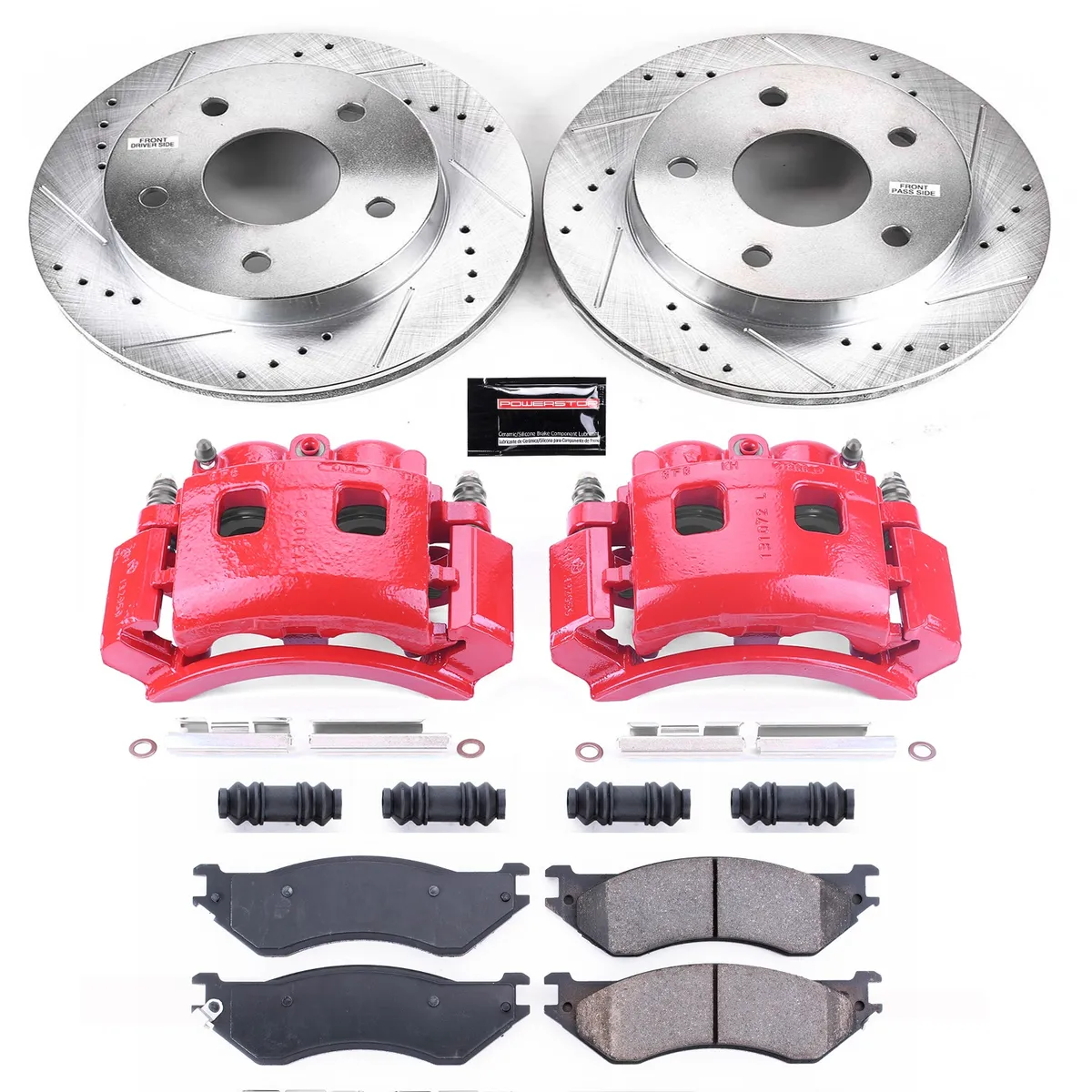 Z23 Evolution Sport Upgrade Kit: Drilled/Slotted Rotors; Carbon-Fiber Ceramic Pads; Powder Coated Calipers product image
