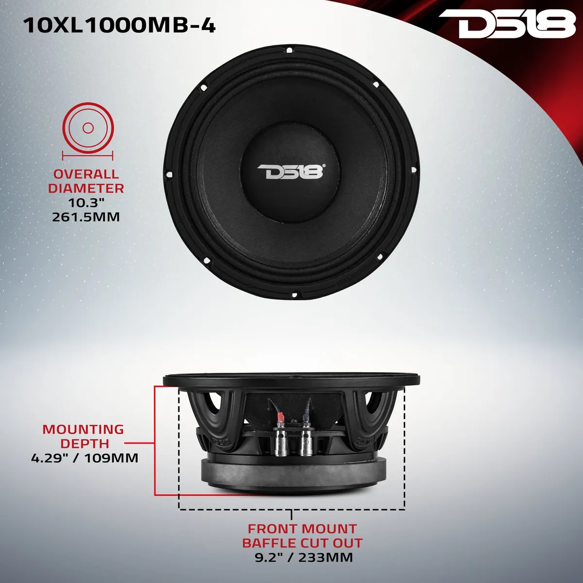 XL 10" Mid-Bass Loudspeaker 500 Watts Rms 4-Ohm product image