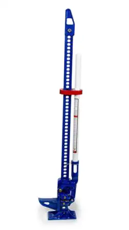 Hi-lift Jack 60 PATRIOT Edition Model. 7000 lb. Capacity 4660 Rated Capacity. Red White Blue Design. Includes Handle-Keeper.