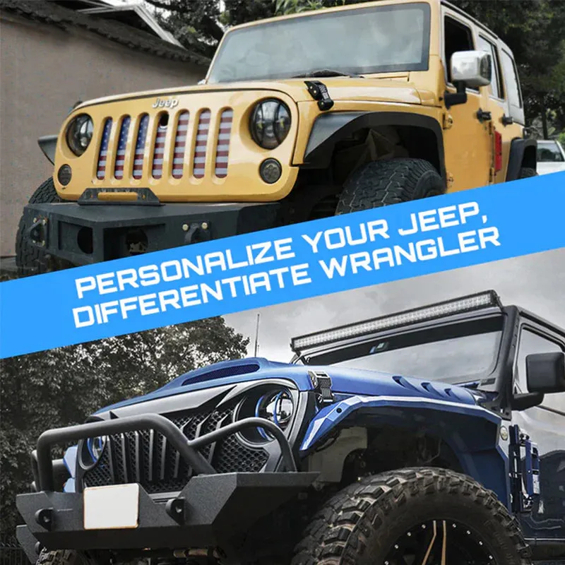 Aluminum Jeep Hood Latch Kit with Flag for 2007-2018 Jeep Wrangler JK & 2018-Later Jeep Wrangler JL product image