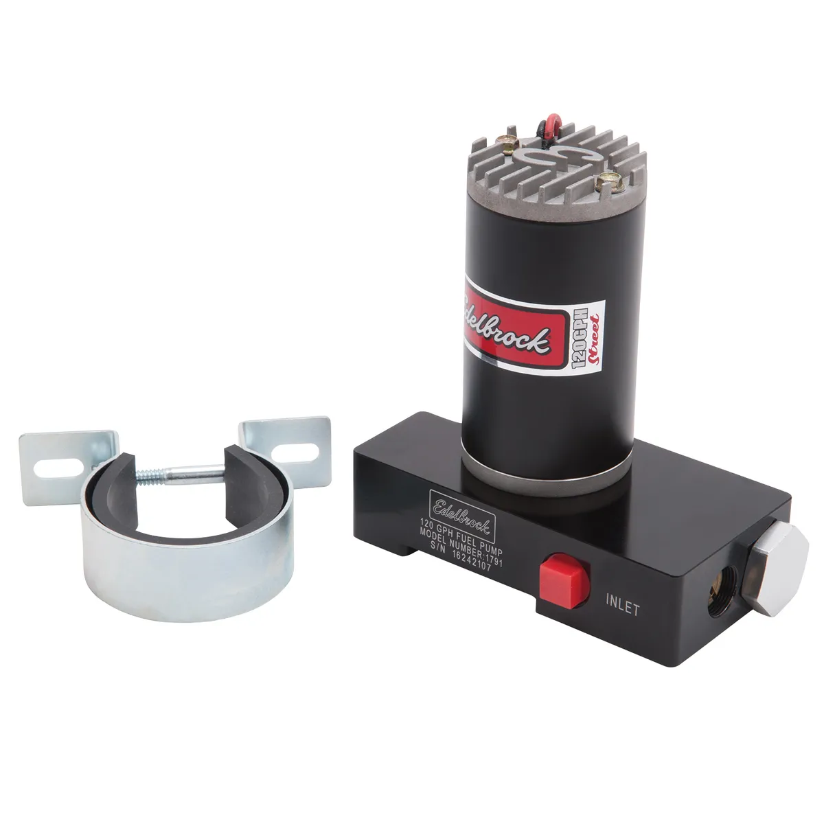 Edelbrock 1791 Quiet-Floââ€žÂ¢ In-Line Black Electric Fuel Pump - 120 GPH product image