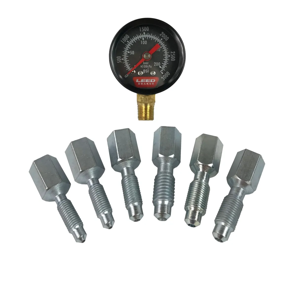 Brake Pressure Gauge Kit w/ 5/1624 3/824 M7x1.0 M8x1.25 M10x1.0 And M10x1. product image