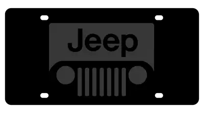 Eurosport Daytona New Jeep Grill Badge Black Badge Carbon Steel License Plate