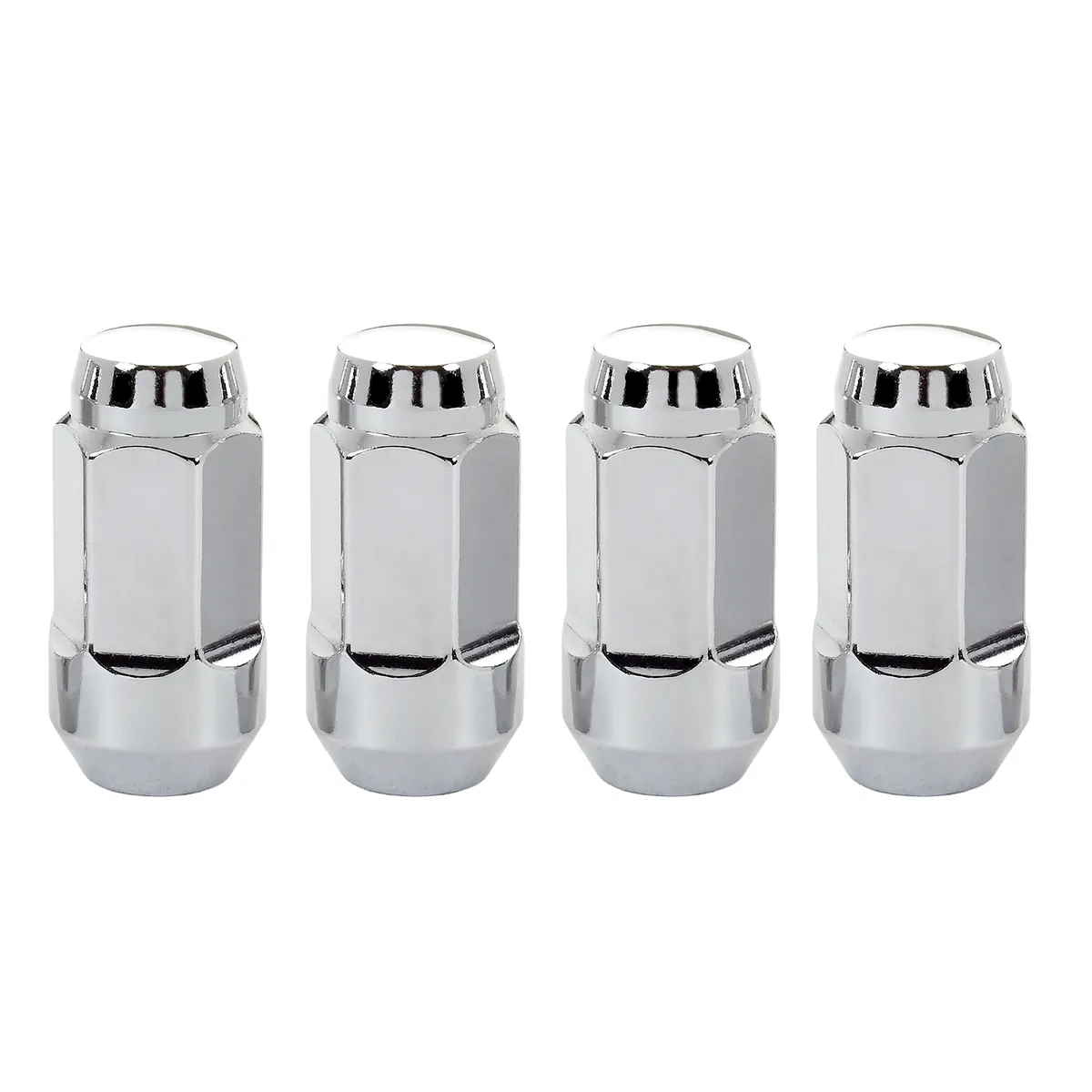 Hex Lug Nut M14x1.5 Cone Seat Bulge 22mm Hex 1.945 in Oal Chrome (4 Pk) product image