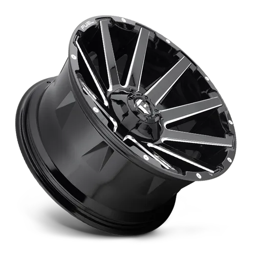 Fuel Off-Road Aluminum Wheels 20X9 Contra D615 5 On 114.3/5 On 127 Gloss Black/Milled 78.1 Bore 1 Offset Multi Spoke Fuel Off Road Wheels