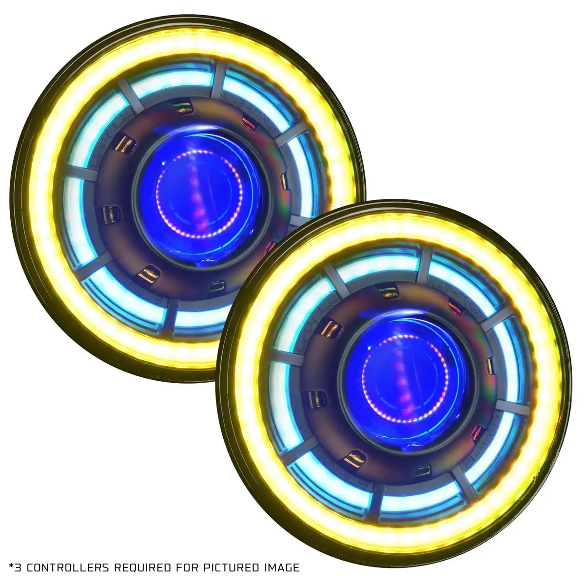 Oracle Oculus 7" ColorSHIFT Bi-LED Projector Headlights for Jeep JK product image