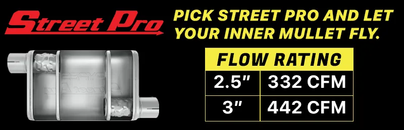 Cat Back Exhaust System 07-18 Jeep Wrangler JK 4 Door High Ground Clearance Single Rear Exit 2.5 in Intmd/Tail Pipe Street Pro Muffler/Hardware Incl Tip Not Incl Natural Finish 304 Stainless Steel Pypes Exhaust product image