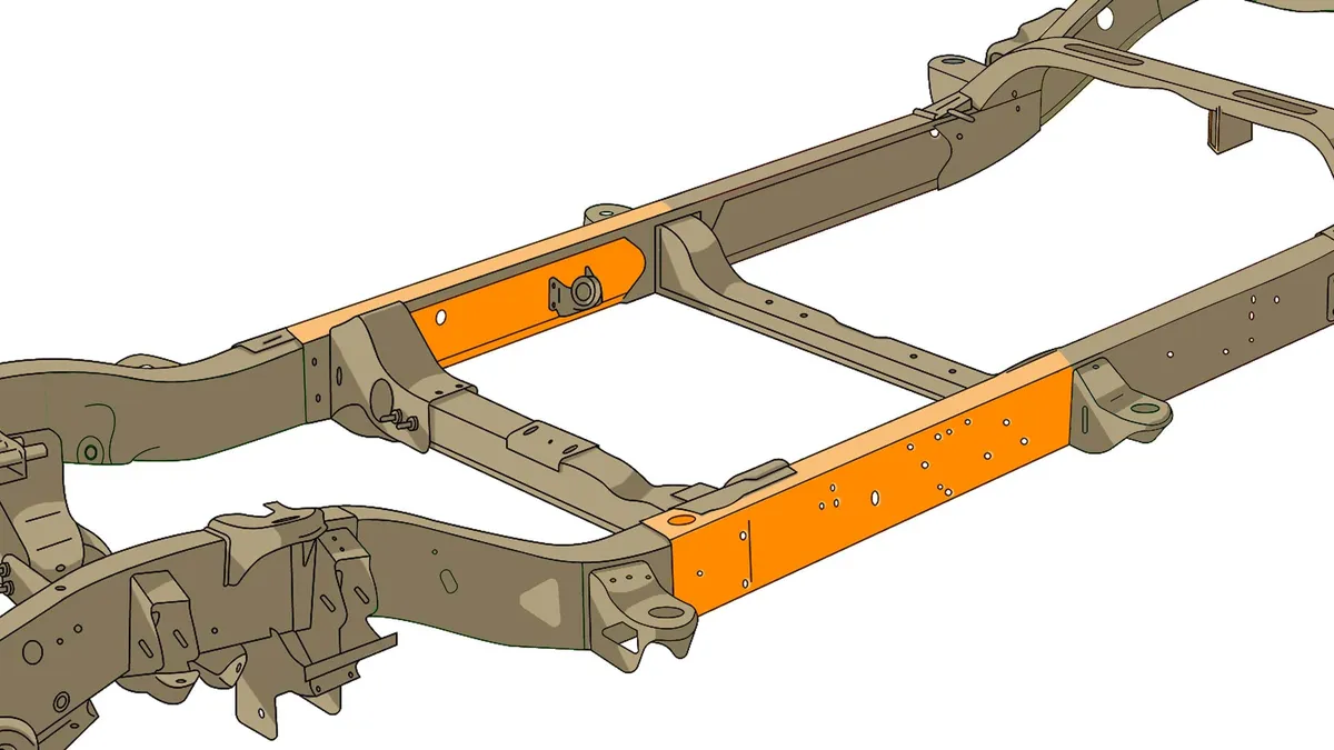 1999-2006 Chevy Siverado Ext Cab And Gmc Sierra Ext Cab Center Forward Frame Section Right Side product image