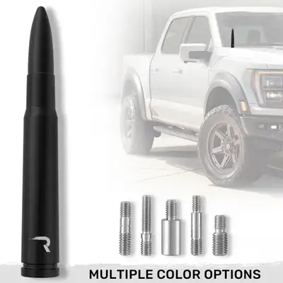 Recon Accessories .50 Cal Bullet Antenna (Fits OEM Factory Threaded Antenna) Multiple Colors