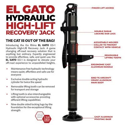 Go Rhino Go Rhino XG-RJ50010B - El Gato - Hydraulic Jack - Black
