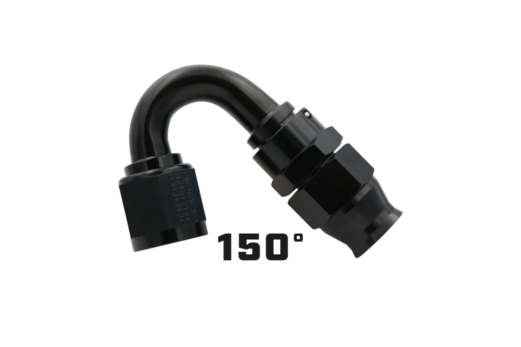 Aeromotive Hose End, PTFE, Black Anodized, Fitting Angle: Straight product image