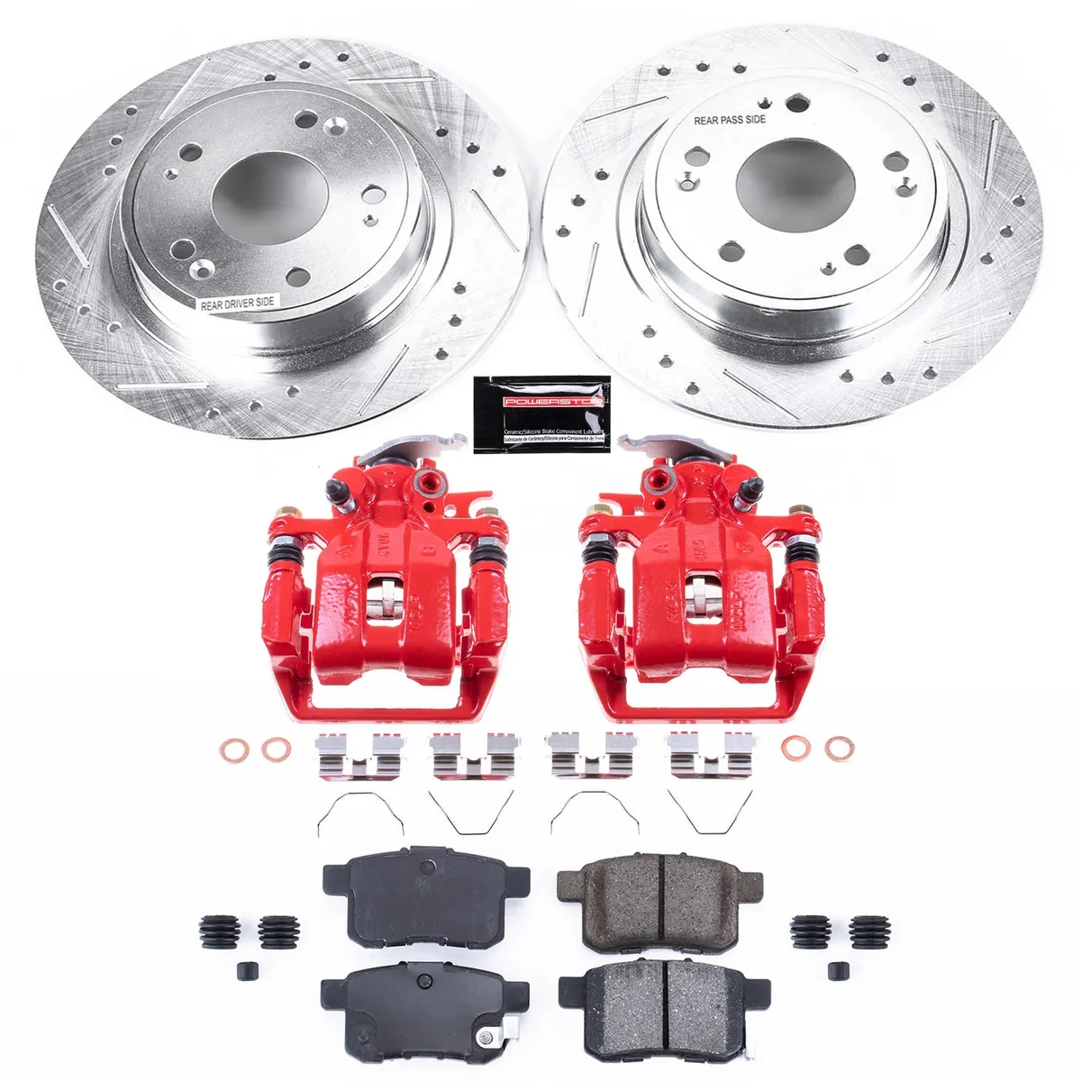 Z23 Evolution Sport Upgrade Kit: Drilled/Slotted Rotors; Carbon-Fiber Ceramic Pads; Powder Coated Calipers product image