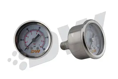 DeatschWerks Fuel Pressure Gauge - White Face with DW Logo