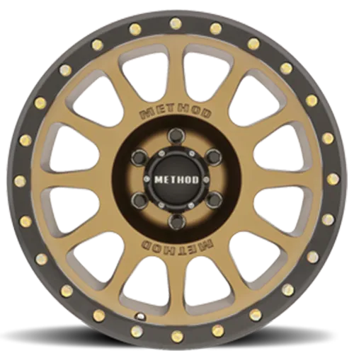 Method Race Wheels Aluminum Wheels 18x9 NV MR305 Bolt Pattern 6 On 139.7 Offset 0 Lip Size 1.34 Method Bronze BRZ Black Street Loc Method