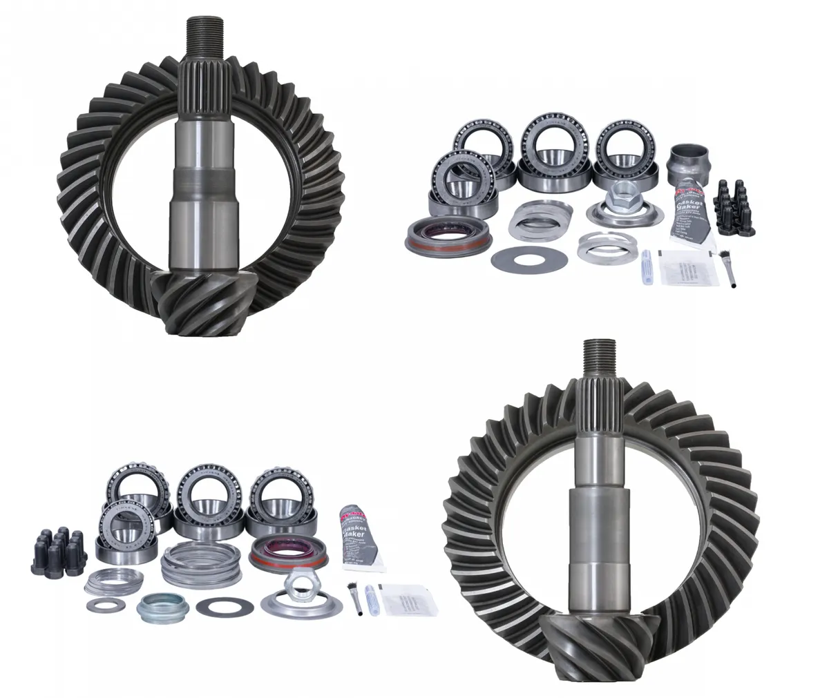 Revolution Gear & Axle JK Non-Rubicon 5.38 Ratio Gear Package D44-D30 with Timken Bearings Front Carrier Required When Upgrading From Factory 3.21 Ratio Only Revolution Gear and Axle