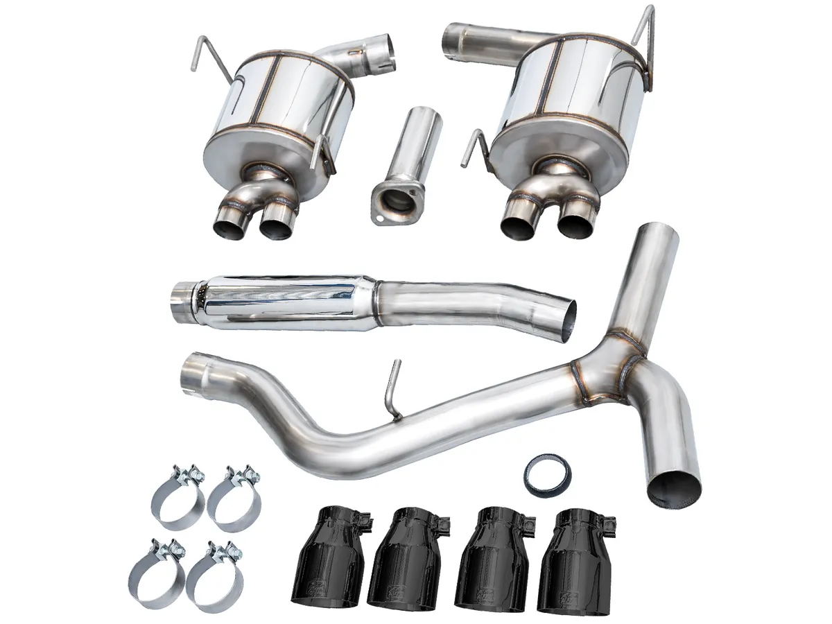 AWE Track Edition Axleback Exhaust for VB Subaru WRX - Diamond Black Tips 3020-43424 product image
