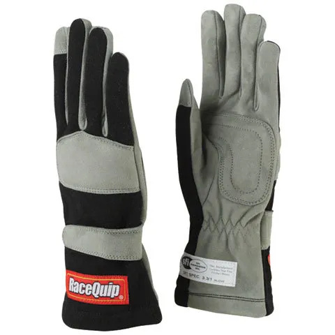 Racequip 351 Series 1 Layer Nomex Race Gloves Sfi 3.3/ 1 Certified; Black Large