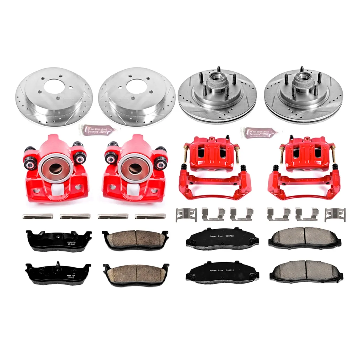 Z23 Evolution Sport Upgrade Kit: Drilled/Slotted Rotors; Carbon-Fiber Ceramic Pads; Powder Coated Calipers product image