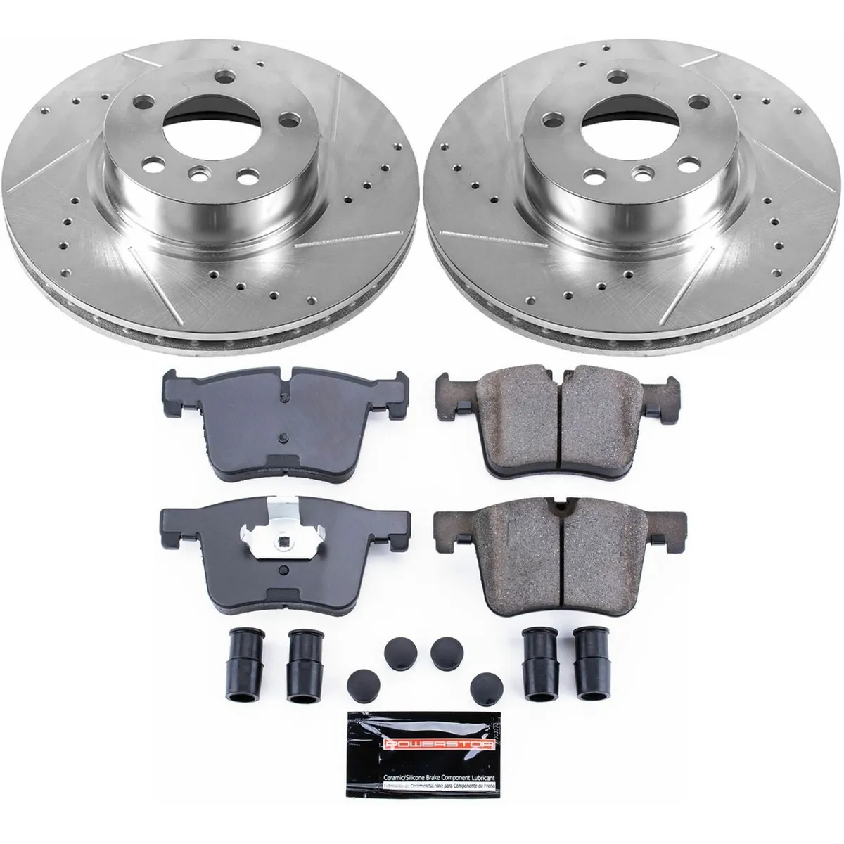 Z23 Evolution Sport Upgrade Kit: Drilled/Slotted Rotors; Carbon-Fiber Ceramic Pads W/Hardware; Pad Sensors product image