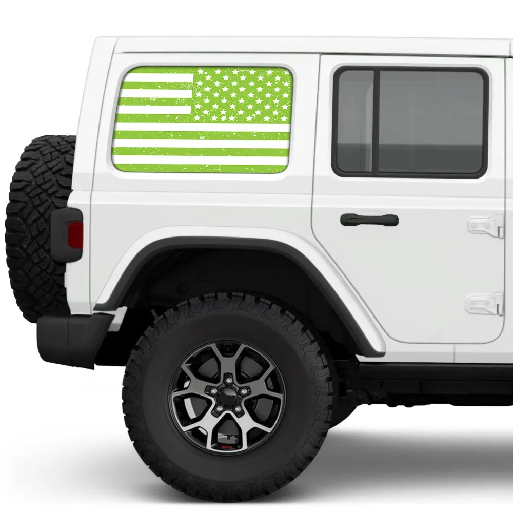 Distressed White & Green Side Windows Printed Vinyl Decal product image