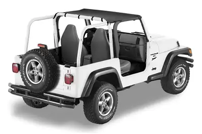 Bestop Jeep Bikini Top Header Targa Bikini Tops For Jeep 1997-2002 Wrangler TJ Black Denim Fabric Bestop