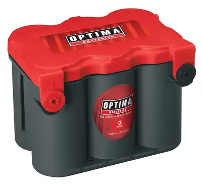 OPTIMA RedTop® Battery; UNBOXED; Group 78; Cold Crank Amps 800; Crank Amps 1000; Reserve Capacity 100; Ampere Hour 50; Side Terminal; L-10 in.; W-7.25 in.; H-7 3/16 in.;